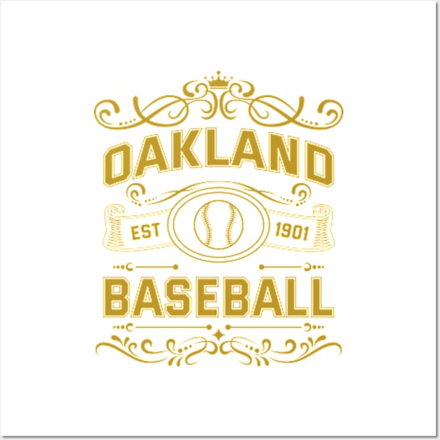 Vintage Oakland Baseball Wall Art by carlesclan